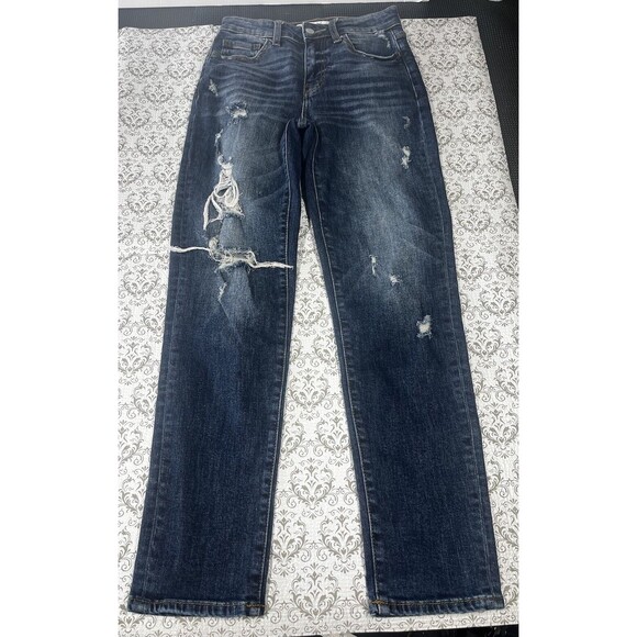 Willow & Root Jeans High Rise The Mom Fit Distressed Women's 25 Blue Pants Denim - Picture 2 of 9